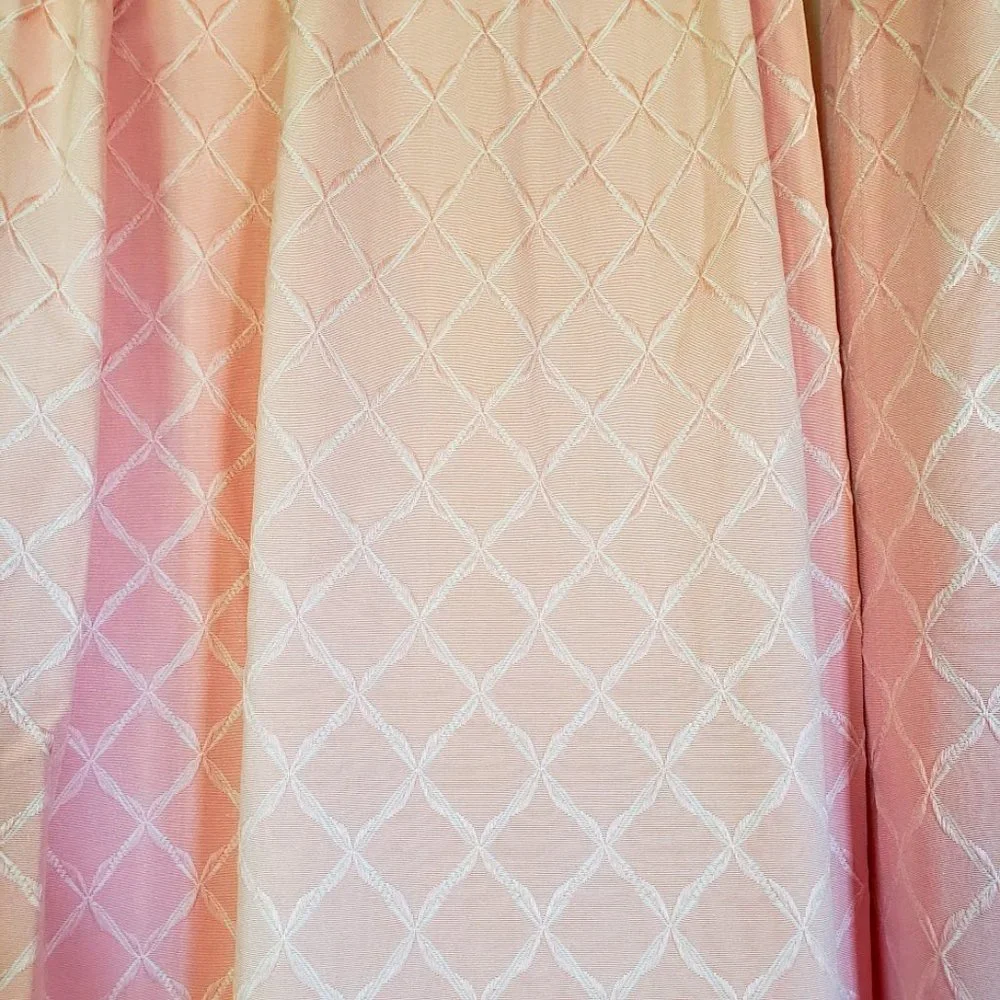 Vintage Drapes Pinch Pleat Pink Curtains 50W x 82L Embroidered Thermal Lined